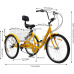 Велосипед триколка - 24 цола, Сгъваем, 7 скорости, 3 спирачки, Товарен кош, Жълт цвят